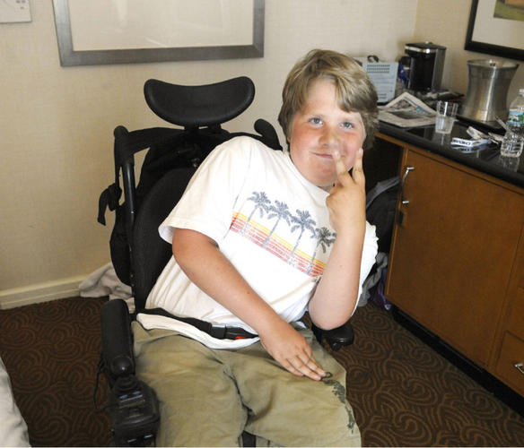 Tanner Bawn, a 10-year-old from Vancouver, suffers from muscular dystrophy and is unable to get around without his wheelchair.