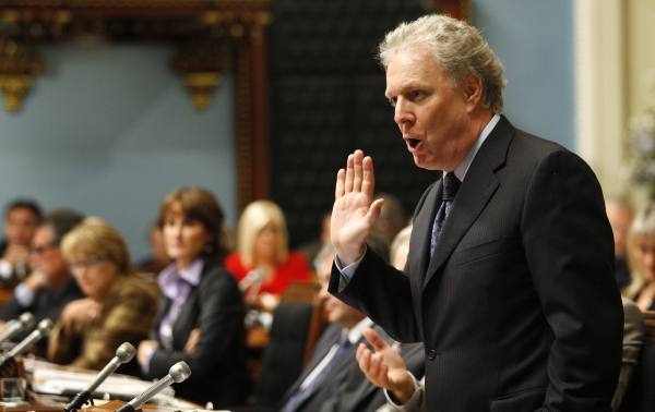 Quebec's Premier Jean Charest speaks during the question period at the National Assembly in Quebec City last month. The premier has said it is his top priority to get an ethics code passed.