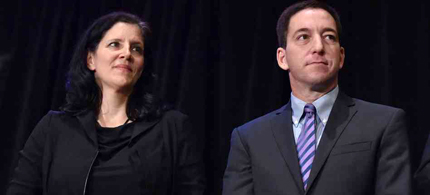 Journalists Laura Poitras and Glenn Greenwald helped The Guardian win a Pulitzer Prize for public service along with The Washington Post Monday, for their stories based on NSA documents provided by Edward Snowden. (photo: Stan Honda/AFP/Getty Images)