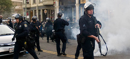 Picture taken the day of the last raid on the Occupy Oakland encampment, 10/25/11. (photo: Andrew Kenower/flickr)