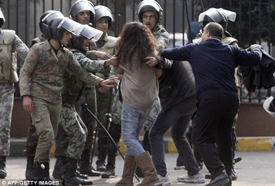 egypt woman beaten protest