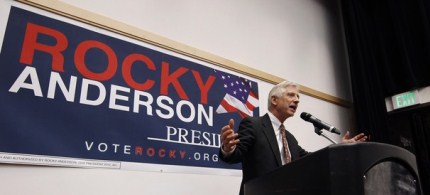 Rocky Anderson announces his run for the Presidency of the United States on the Justice Party ticket, 01/13/12. (photo: Reuters)