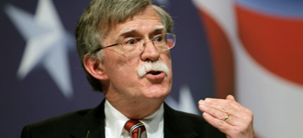 NeoCon think-tank favorite John Bolton has led the PR push to attack Iran, and is an active supporter of Mitt Romney for president. (photo: Jose Luis Magana/AP)