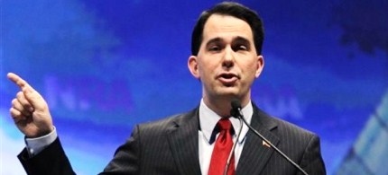 Wisconsin Gov. Scott Walker speaks at the National Rifle Association convention in St. Louis, 04/13/12. (photo: AP)