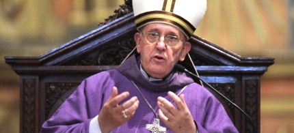 Argentine Archbishop Jorge Bergoglio, now Pope Francis, speaks during a mass for Ash Wednesday, 02/13/13. (photo: Juan Mabromata/AFP/Getty Images)