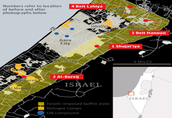 Before and after satellite images of destruction in Gaza