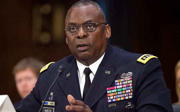 Sept. 16, 2015, photo, U.S. Central Command Commander Gen. Lloyd Austin III, testifies on Capitol Hill in Washington.