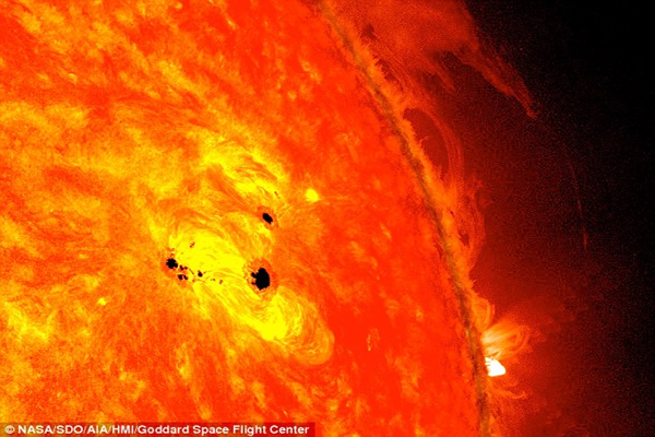 Giant sunspot that's SIX TIMES the diameter of Earth has formed in less than 48 hours - and could lead to solar flares