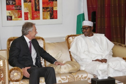 Tony Blair and President Muhammadu Buhari during his visit to Nigeria