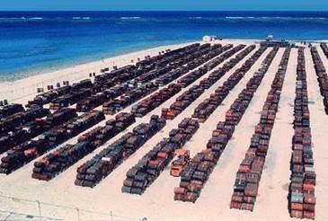A photo of some of the barrels of leftover Agent Orange. This storage dumpsite was only one of many, and it contained over a million gallons. Many of the barrels can be seen leaking into the sand of Johnston Island (near Hawaii). The island is not only heavily contaminated by Agent Orange, but also by highly radioactive plutonium from three nuclear disasters from plutonium bomb tipped THOR missiles, one of which exploded on the launch pad in the early 60s,permanently and lethally contaminating the island. The Agent Orange from these barrels were eventually incinerated at sea by a contract commercial vessel. The incineration process at times heavily contaminated its civilian crew as well as large portions of the Pacific Ocean. (Most of the radioactive hardware was either buried in the sand or dumped in the ocean.)