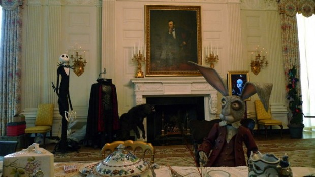 Pictures of Obama, White House Alice in Wonderland Party in 2009 With Johnny Depp