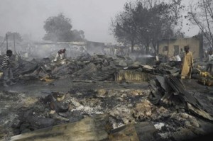 Another charred and abandoned village left by Islamic terrorists in Nigeria.