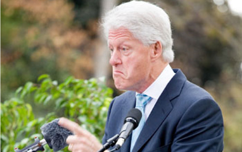 Bill Clinton appeared extremely irritated, even angry, when he met the media this morning, in Washington.