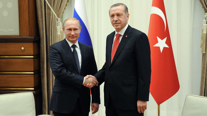 Russian President Vladimir Putin (L) and President of Turkey Recep Tayyip Erdogan during a meeting in the Presidential Palace in Ankara December 1, 2014. (RIA Novosti / Michael Klimentyev)