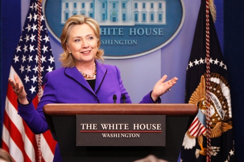 Hillary Clinton at the White House Press Room