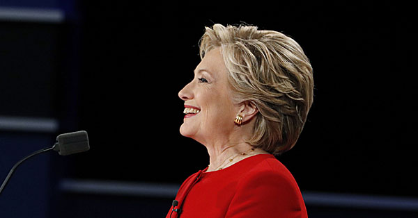 Hillary Clinton at her first presidential debate with Donald Trump (Reuters)