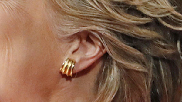 A close-up view of the same Reuters photo of Hillary Clinton's left ear at the first debate with Donald Trump.