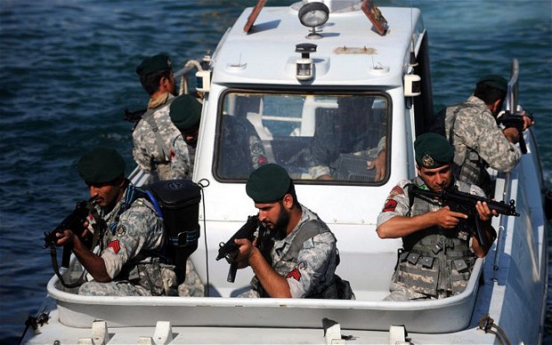 Iranian navy soldiers take part in a military exercise in the strait of Homruz in the Oman Sea US planning to boost sea and land defences as Iran fears grow