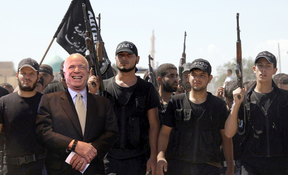 Senator McCain with "moderate" Syrian Rebels