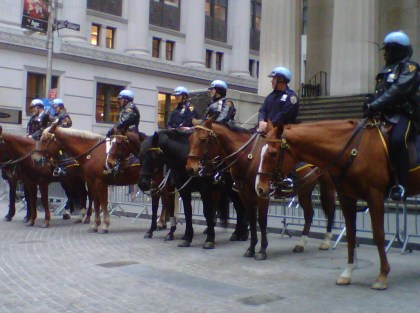 ows protest1 Police, Protesters Scuffle As Occupy Wall Street Day Of Action Begins Downtown