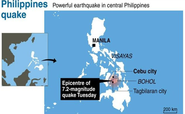 Strong quake moved part of Bohol to Cebu - Phivolcs